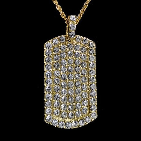 Unbranded Other - Crystal Dog Tag Pendant